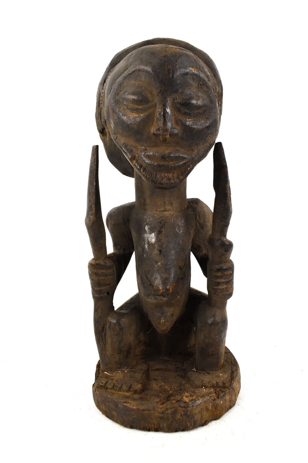 Hand Carved Hemba Standing Male Warrior Figure Congo African Art