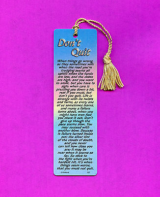 "don't Quit" - Poem On A Tassel Bookmark (maise Tassel) - Sku# 527